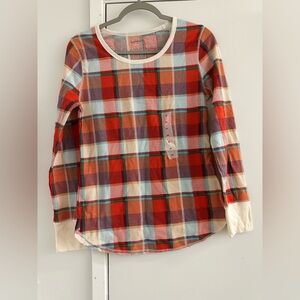Old Navy Womens Plaid Sleep Shirt Sz M Multi Color Long Sleeve Stretch